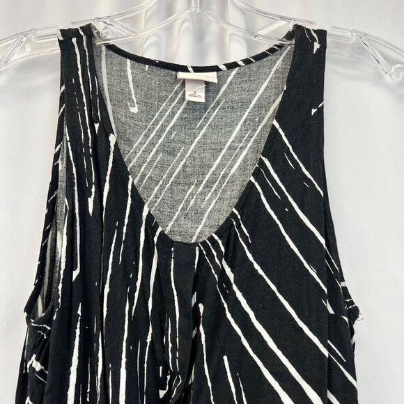 Merona Women’s Sleeveless Romper Black/White Tie Waist Size Small Pockets - Picture 3 of 8